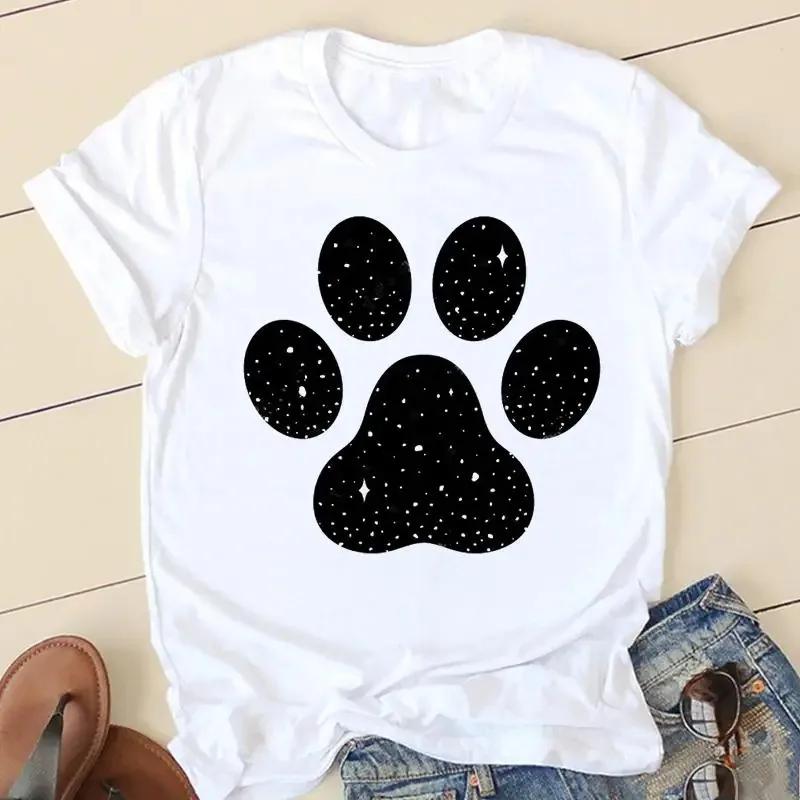 Sweet Love Pug Streetwear White Fashion Women T-Shirts Harajuku Kawaii Clothes Short Sleeve Summer Tee Casual Female Tops O-Neck