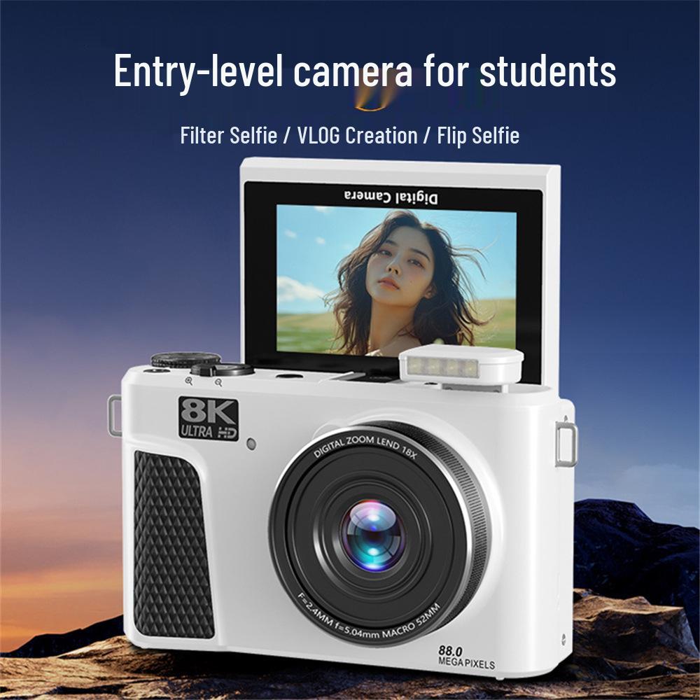 WD300 8K Mirrorless Digital Camera with High Pixels, Flip Screen & WiFi for Mobile Uploads - Perfect for Students and Party Scenes