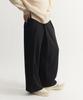 Deulouem Wide Half-Band Asymmetrical Pants (Black)