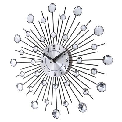 33cm Digital Round Clock Quartz Movement Hanging Wall Watches Battery Powered Jeweled Artistic Background Housewear Furnishings