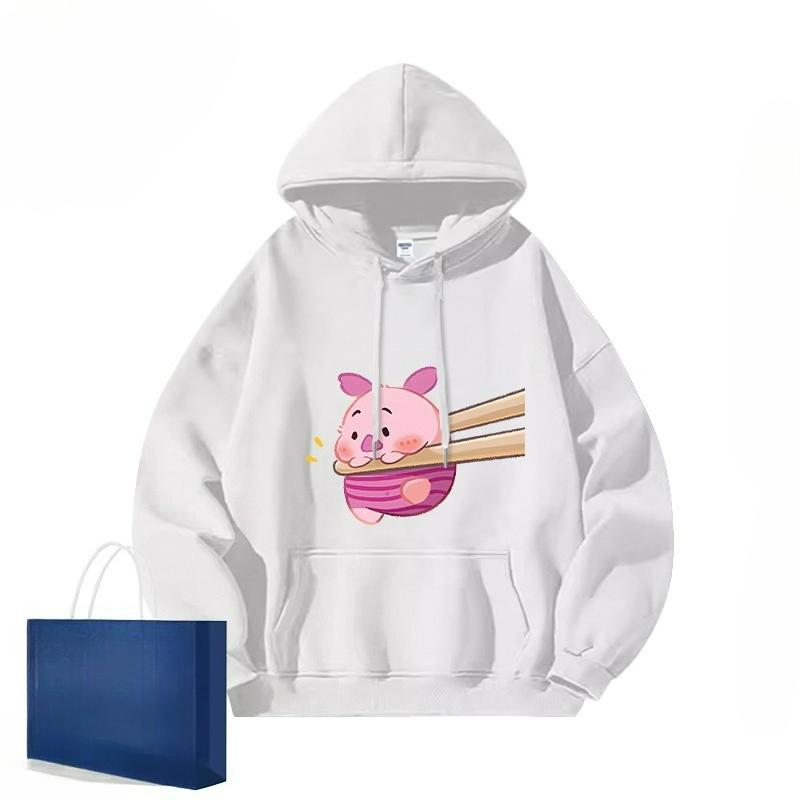 Cartoon Winnie The Pooh Anime Sweater Hooded Women's Clothing Autumn and Winter Two-dimensional Printing Clothes Couple Tide