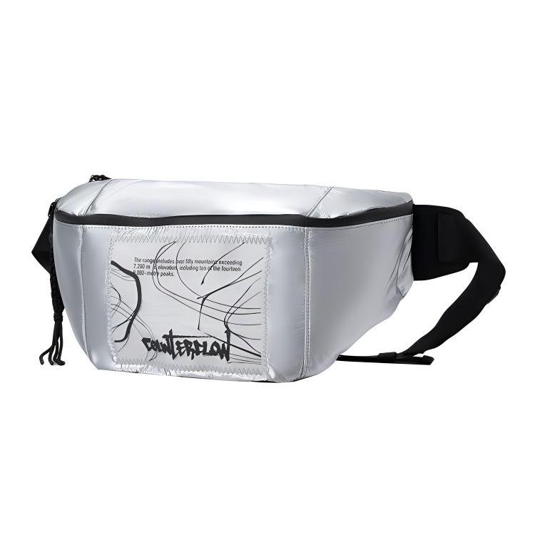 

New LiNing Fabric Shoulder Bag, Crossbody Bag, Fanny Pack Regular Unisex Silver ABDR582-1 42.4*10.9*20.6CM