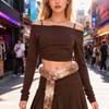 Long Strip Plush Belt Deer Print Fuzzy Belt New Fur Waist Belt  Daily Outfits