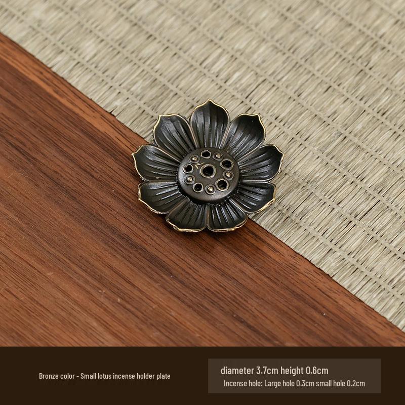 Antique Double-Layer Lotus Incense Holder for Tea Ceremony and Buddha Incense, Multi-Porous Sandalwood Line Burner.