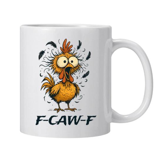Personlig F-Caw-F Kyllingkrus 15oz Keramisk Kaffekopp Morsom Hane Gårdsdyr Humor Krus Gjenbrukbart Oppvaskmaskin Mikrobølgeovn Sikker Drikkeglass