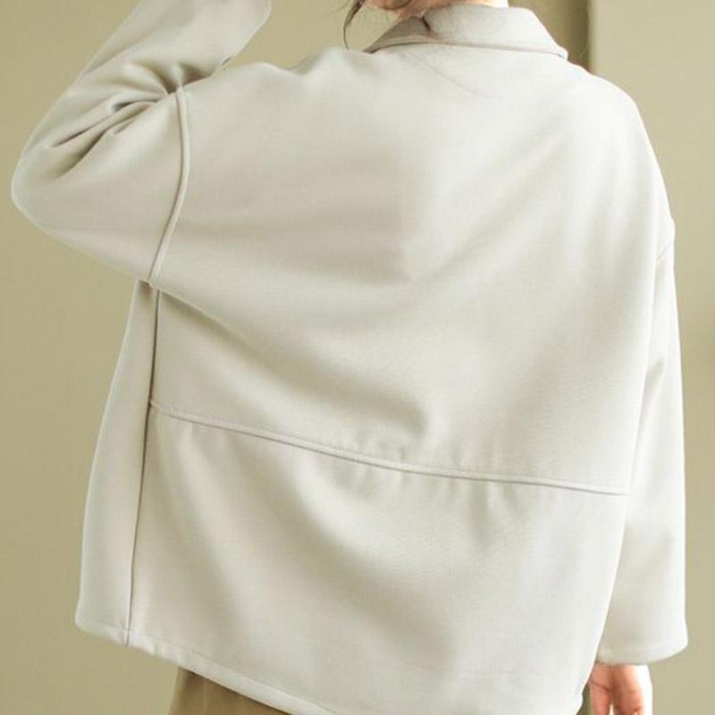 Coat for Women Cotton Autumn Winter Thickened Casual Oversize Solid-Color Knit Stretch Cotton Blazer Coat