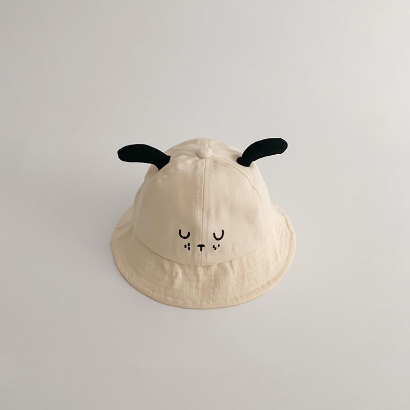 Cute Ear Baby Sunshade Basin Cap Cartoon Kids Fisherman Caps 6-24M Boys Girls Thin Cotton Sun Visors Children Sunscreen Bucket Hats