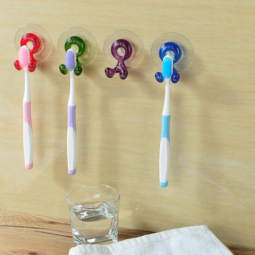 New Fashion Home Bathroom Toothbrush Suction Holder Rack Wall Mount Hang Stand