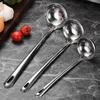 Stainless Steel Deep Bottom Soup Ladle and Strainer for Serving Soup and Porridge in Restaurants and Kitchens.