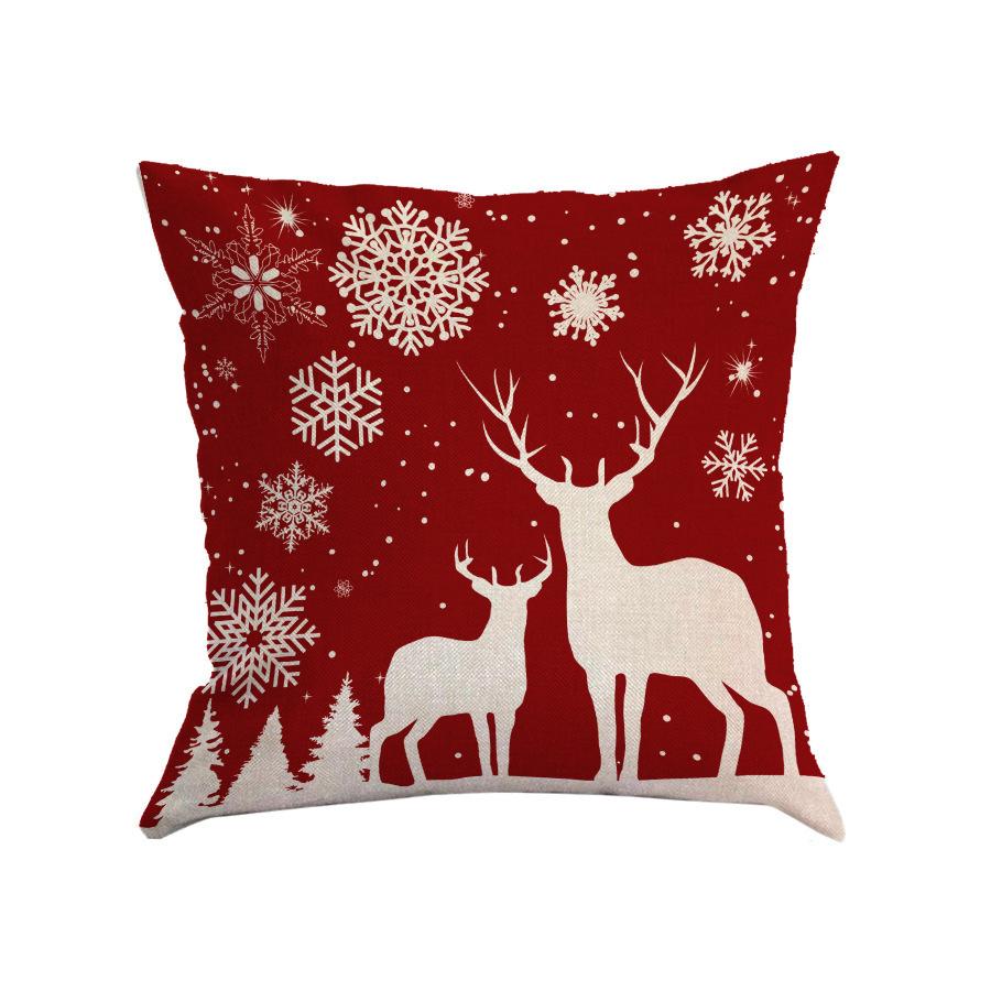 Christmas Pillowcase Red Elk Light Luxury Pillowcase Car Neck Cushion Home Pillowcase