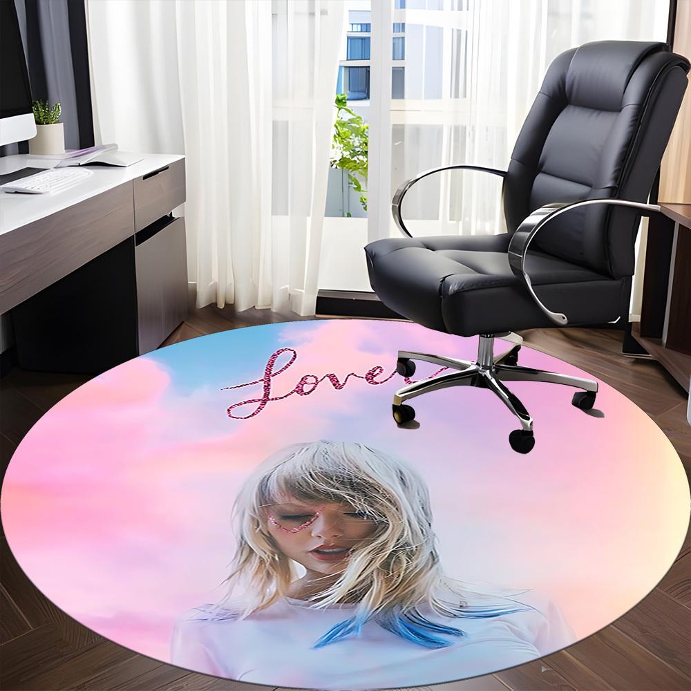 1 Pezzo Amante, Tappeto Rotondo da Ufficio Taylor Swift, Antiscivolo, Morbido e Durevole Tappeto da Ufficio per Decorazione d'Interni, Perfetto per Ufficio, Bella Decorazione