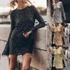 Nieuwe Stijl Dames Herfst Gepersonaliseerde Street Casual Kleur Pailletten Lange Mouw Bodycon Jurk