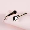 Creative Design Rock Guitar Brooch Fashionable Accessory Metal Material Enamel Pin Enamel Finish Cute Style Microphone Badge