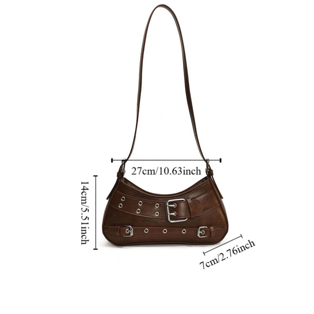 Elegante Y2k Unterarmtasche Pu-Leder Würziges Mädchen Handtasche Straße Gürtelschnalle Schultertasche Outdoor