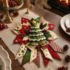 Weihnachts-Türhänger Kunstprojekt DIY Gesteppte Schleife Nähen Bastelset, Vorgeschnittene Patchwork-Lernbastelsets für Schulset, Feiertags-Wand