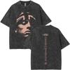 Washed Vintage Rapper Central Cee Face Graphic Tshirt Men Women Hip Hop Fashion Short Sleeve T Shirts Mens Oversized Streetwear