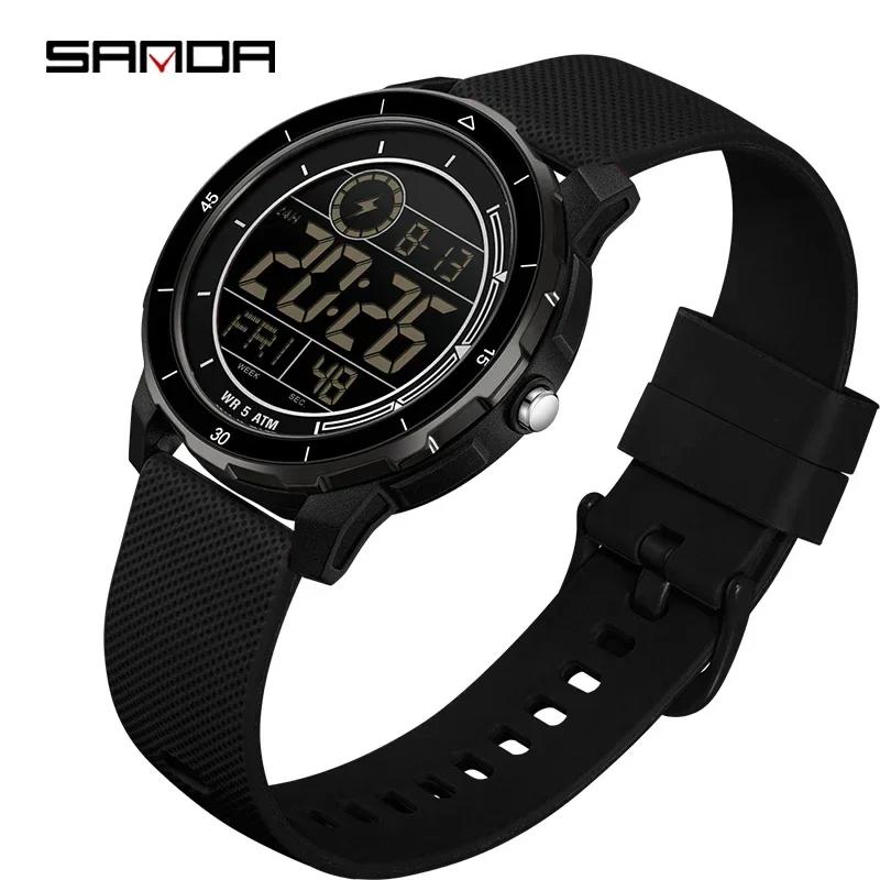 SANDA Outdoor Sport Electronic Watch Men LED Date Alarm Clock Wristwatch Man Countdown Waterproof Military Shock Digital Watches