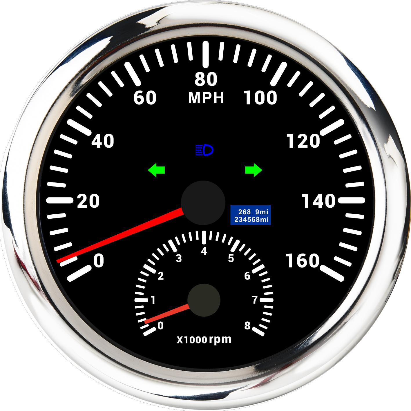 

Універсальний 2 в 1 прилад для автомобіля, морський тахометр, спідометр 110 мм, мотор, GPS-спідометр, об/хв, тахометр з покажчиками поворотів