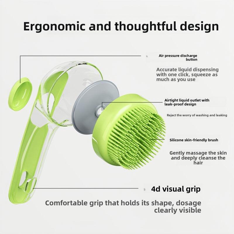 Dog, Cat, Pet Long-handled Bath, Hair Washing, Combing Brush, Hair Grabber, Liquid Head Cleaning, Massage and Shampoo Brush