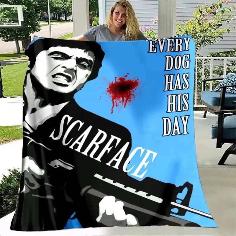 3D Scarface movie pattern printed blanket living room bedroom home decor picnic blankets for children's room bed birthday gift