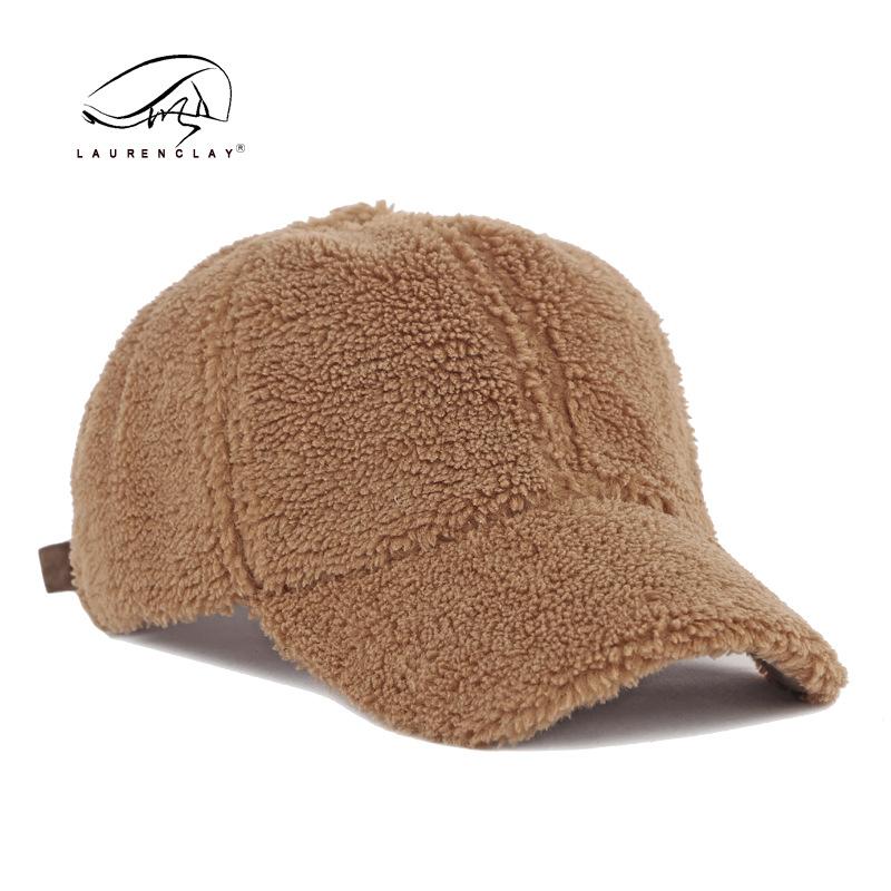 Sun hat children's winter lamb wool baseball cap simple retro light board solid color cap casual versatile