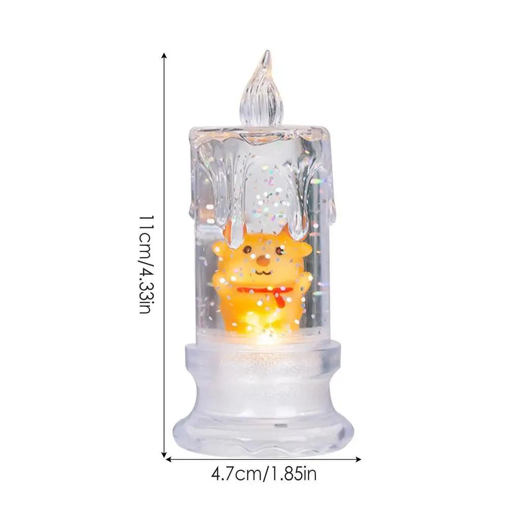 Vánoční LED svíčka naplněná vodou Santa Sněhulák Sněhová vločka Noční světlo Elektrické Santa Claus Sněhová koule Lucerna Sněhová ozdoba