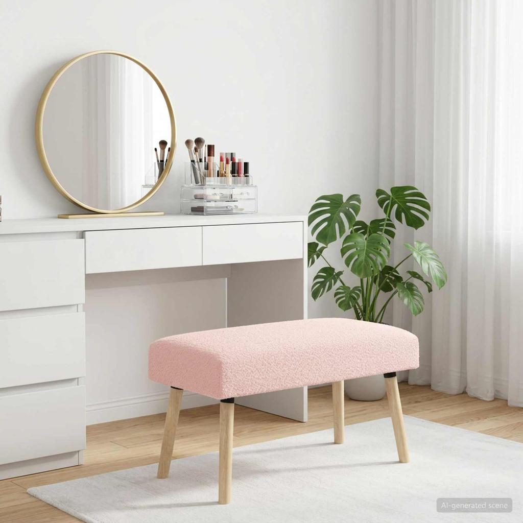 Bench Uni Pink 80 X 40 X 46 Cm Boucle