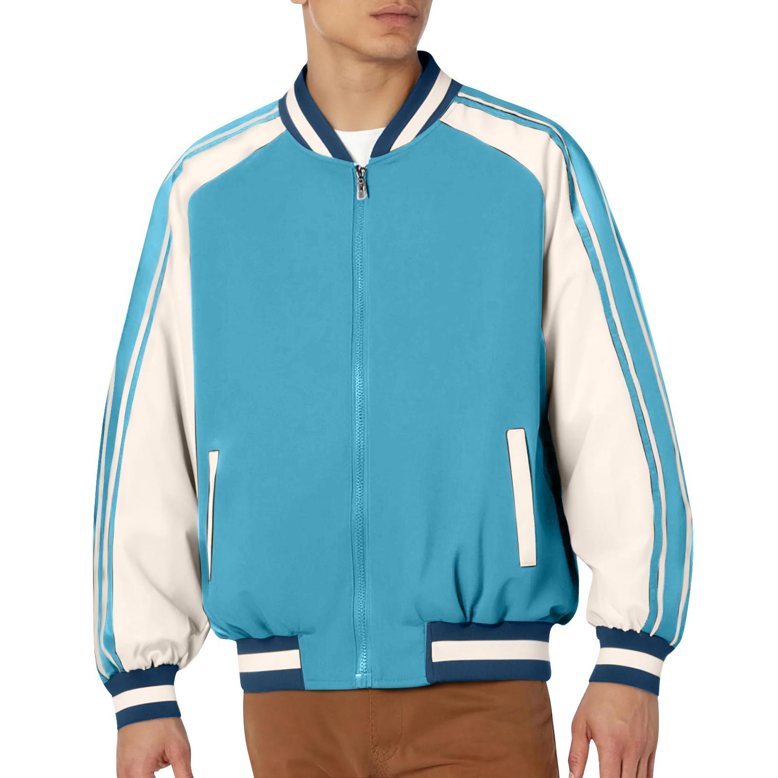 

Мужская полосатая куртка пэчворк с бейсбольным воротником и длинными рукавами XXXL