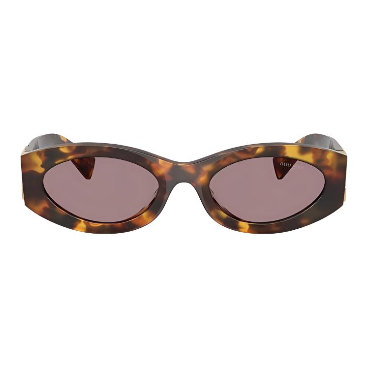MIU MIU Logo Irregular Shape Sunglasses Men Sunglasses Tortoise 116415984