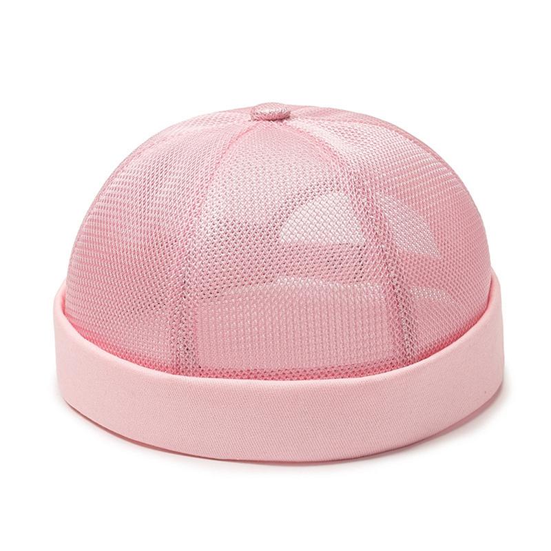 Breathable Mesh Unisex Melon Cap Solid Color Summer Brimless Hat Hip Hop Skullcap Street Style Beanies Hats Fashion Headwear