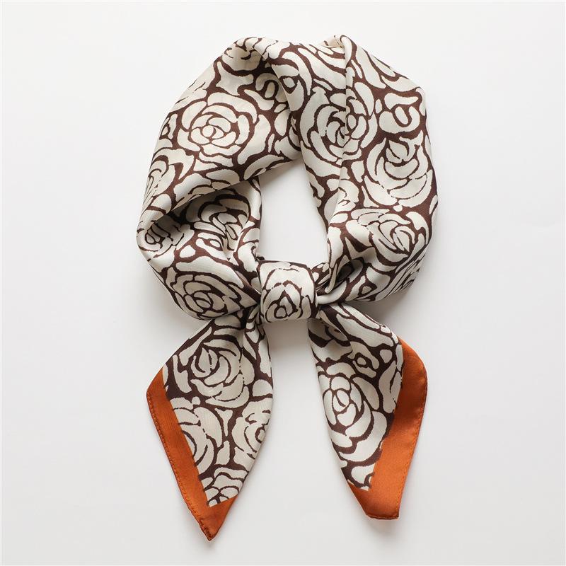 Fashion Luxury  70Cm Silk Square Scarf Women Satin Neck Tie Female Hair Bandana Headkerchief Shawl Wrap Hijab Echarpe