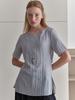Elssibeui Back Cut-Out Blouse Top_Light Gray