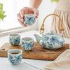 Hand Painted Porcelain Tea Set 1 Teapot 4 Cups Large CapacityHigh TemperatureUnderglaze for Floral Tea Home Office Chinese Style