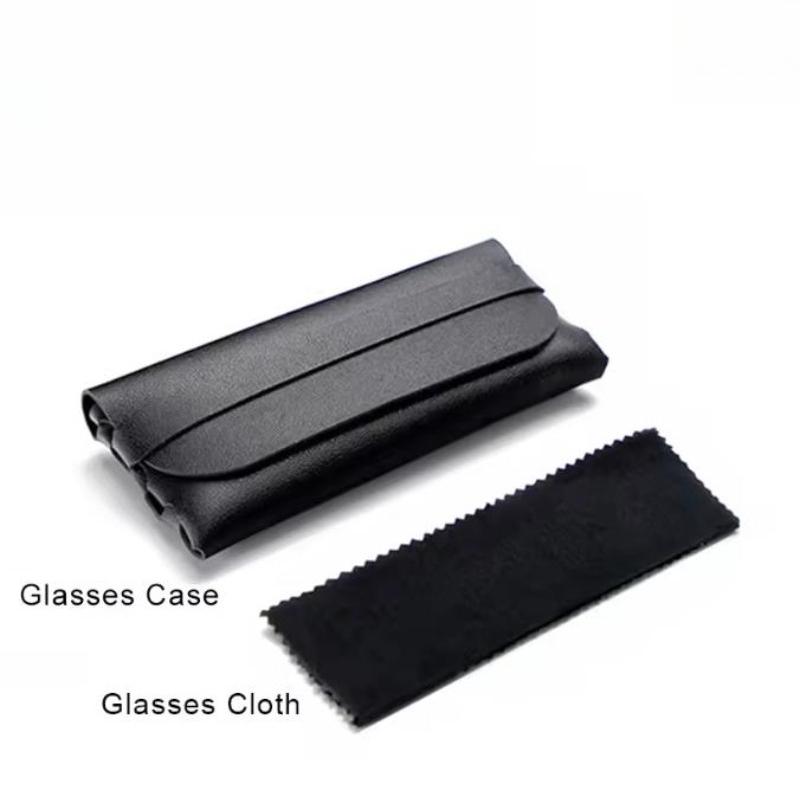 Klassisches Schwarz - Gerahmte Sonnenbrille Brillenetui Dreiteiliges Set Sonnenbrillenetui Softpack Sonnenbrillenbox-Set Tragbar