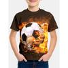 Kids T-shirt Soccer Football Print T-shirt Fashion Casual Short Sleeve Tees Summer Boy and Girl Tees Tops Clothing