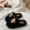Women's Autumn And Winter Flat Bottom Home Fur Slippers