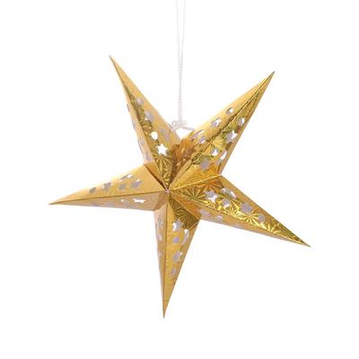 Außen Mehrfarbig DIY Anhänger Papierlaterne Haus Garten Ornamente Hängelichter Dekoration Weihnachtsdekoration Sterne Lampenschirm