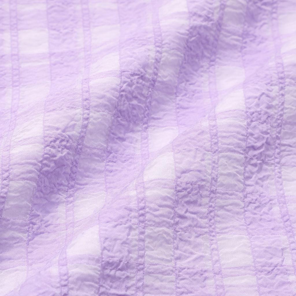 Francfranc Sheer Check Ruffle Pillowcase, 70x50cm, Purple, New Life Bedding