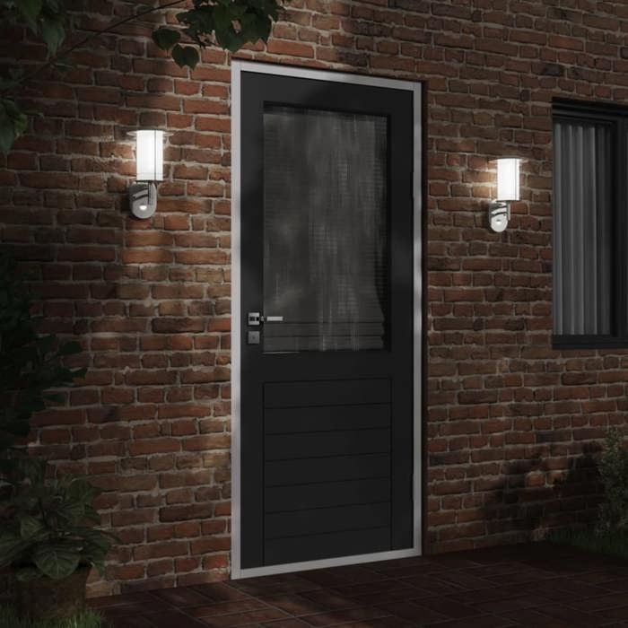 VidaXL Appliques murales d'extérieur et capteurs 2pcs acier inoxydable, éclairage mural d'extérieur, lampe murale de jardin, 4006287