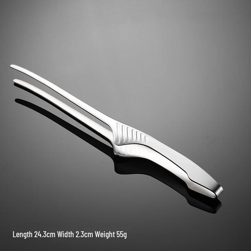 

430 Stainless Steel Pointed BBQ Food Tongs - 10 Pack
