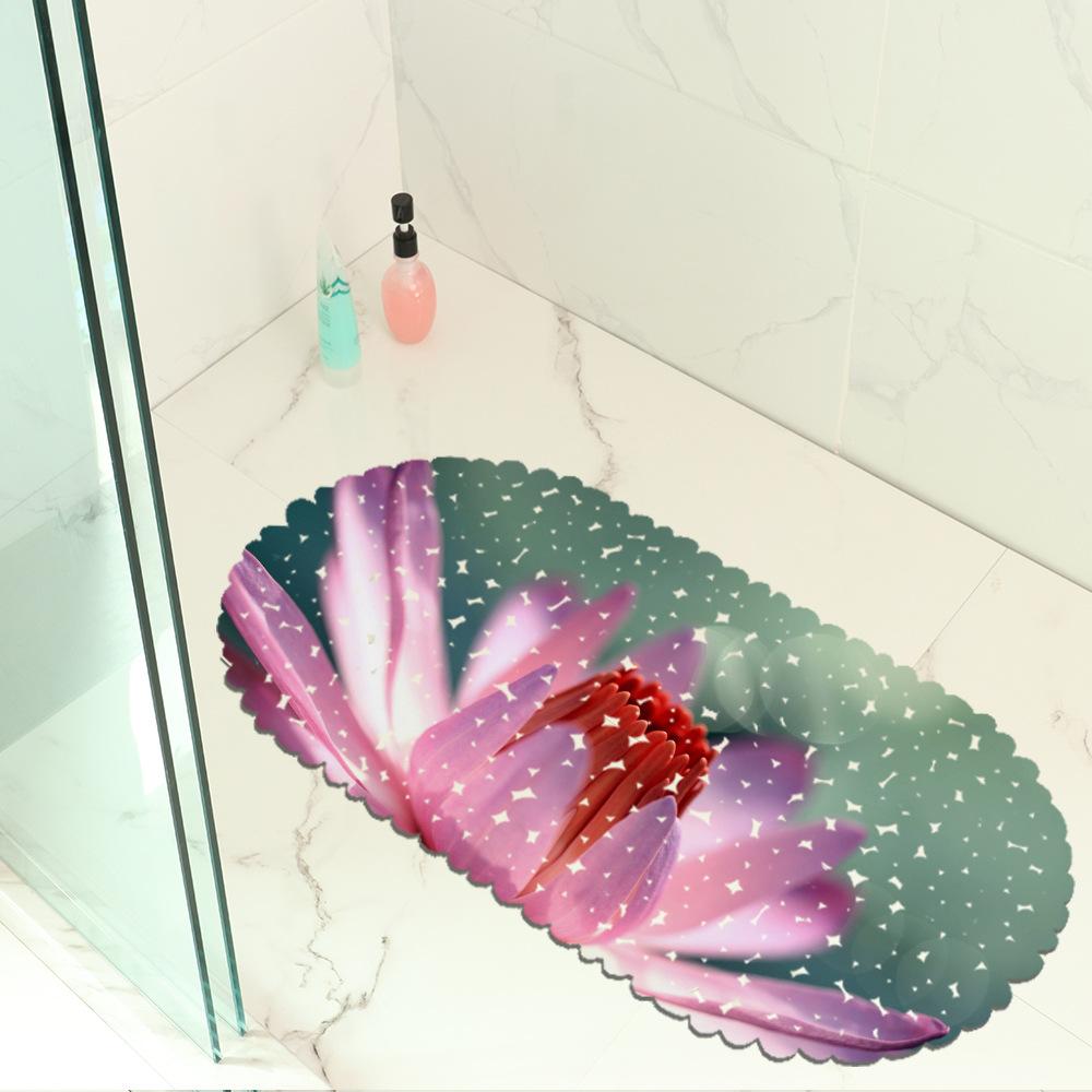 Beautiful Small Flower Picture Balcony Bathroom Mat Hydrophobic Non-Slip Door Mat Swimming Pool Public Places Non-Slip Floor Mat