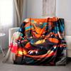 1Pc Charizard Artwork Flannel Blanket, Soft And Comfortable, Casual Warm, Camping Travel, Christmas, Halloween Xmas Gift N1346