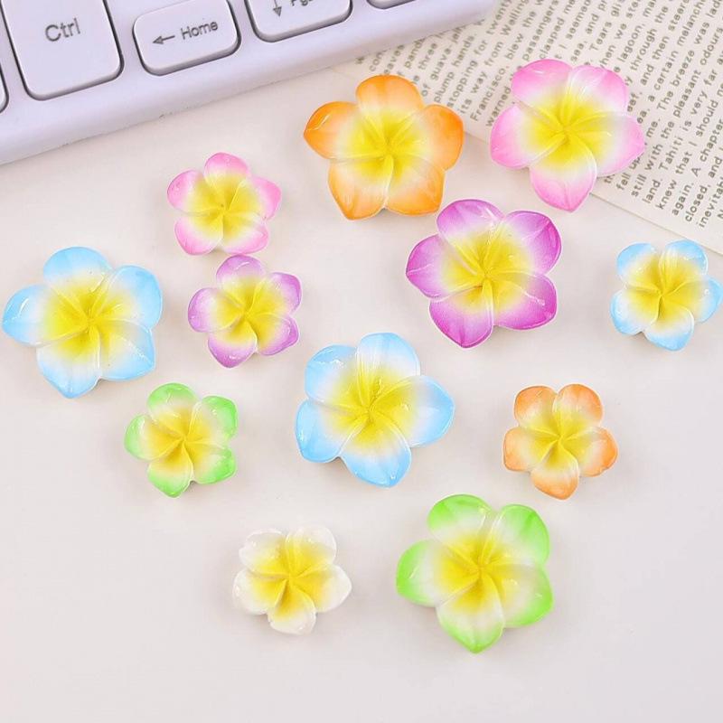 Colorful Plumeria Resin Charms: DIY Cream Glue Accessories for Crocs, Hair Clips, Earrings, Phone Cases