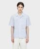 Teildeon Jeff Camp Collar Cotton Shirts Blue