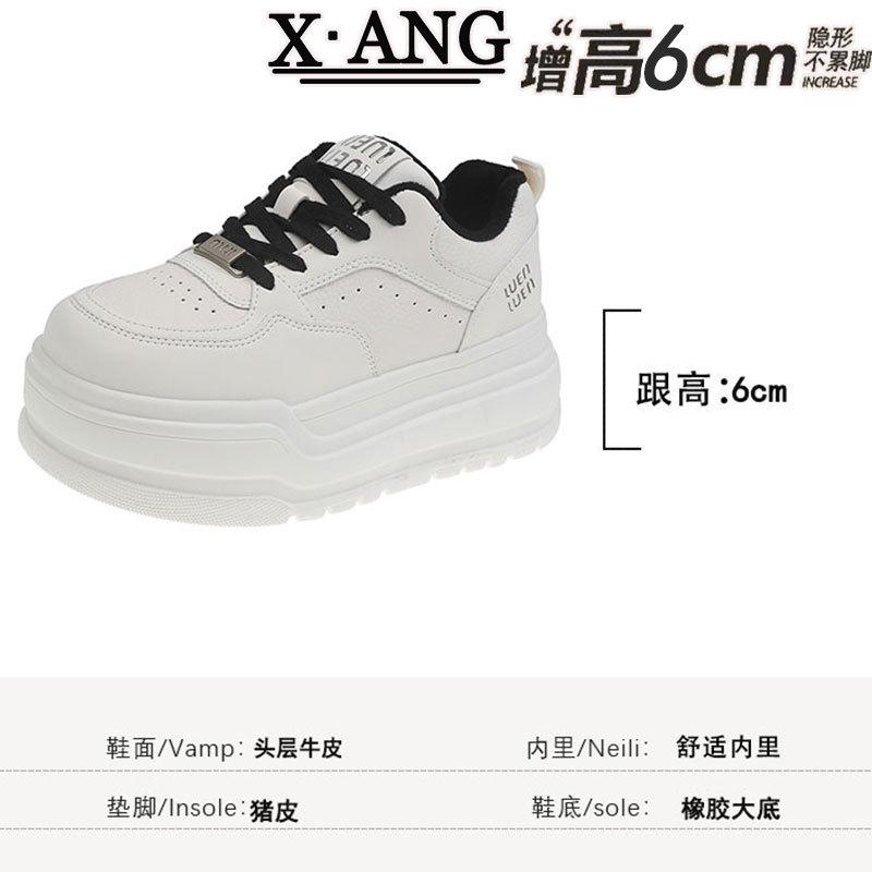 

Muffin thick-soled heightening women s shoes leather little white shoes children s 2025 spring new versatile casual sports shoes board shoes 35