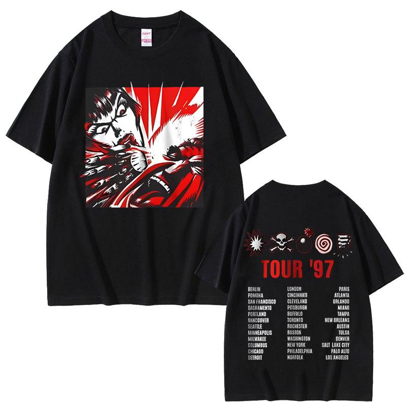 Rock Band Kmfdm Tour 97 Graphic Print T-shirt Summer Men Women Vintage Gothic Punk Streetwear Male Pure Cotton T Shirts S