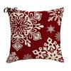 Clear Print Double Sided Cases Christmas Snowflake Cushion Cover, Holiday Throw Pillow Case, 18x18 Red And White Elk Cover Inch Decorative for