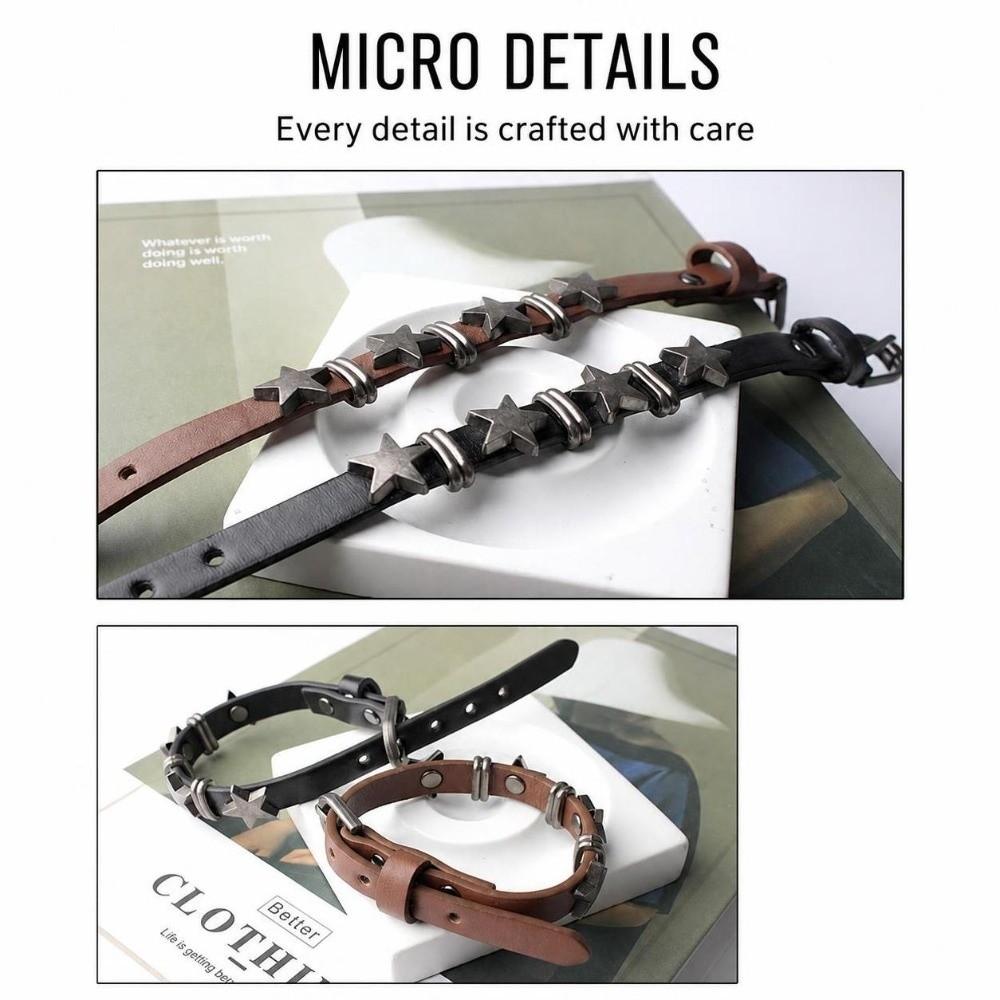 Star Skull Bracelet PU Leather Rivet Bracelet Fashion Chain Bracelet Women Men
