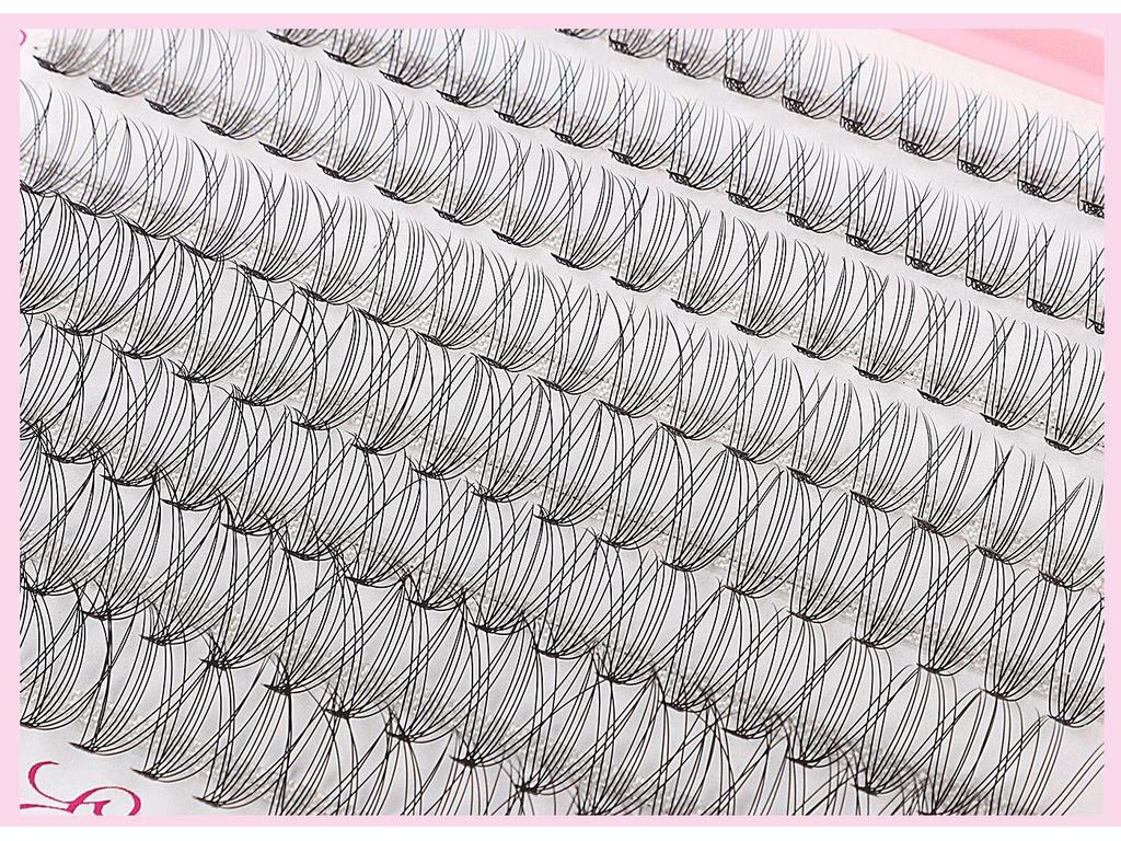 DIY Cross-Border 10D/30D/60D Kluster Ögonfransar Bok: Naturliga, Böjda, D-kurva Segment, Tjocka Lösögonfransar.