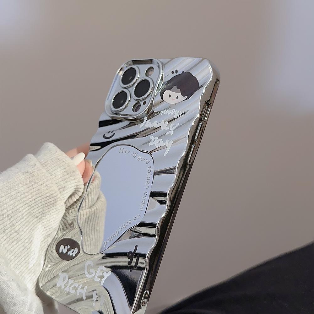 Cute Couple Avatars for IPhone17 for Apple Phone Case 14promax Plating 15 for 12 Mirror 16 Pleats